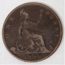 GREAT BRITAIN UK 1889 . ONE 1 PENNY . VARIETY . WIDE DATE